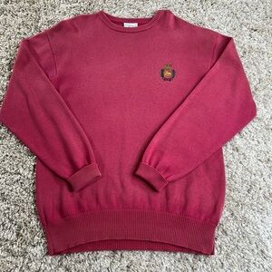 Vintage Men's Elegant Burgundy Crewneck Sweater